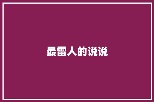 最雷人的说说