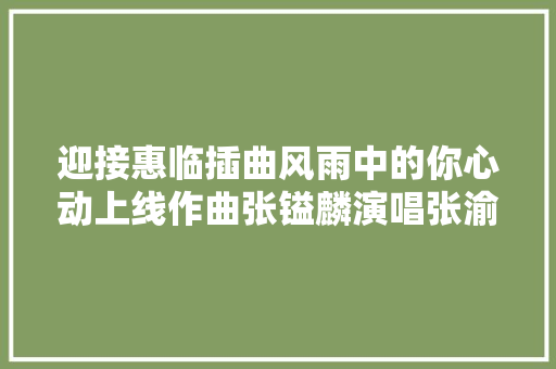 迎接惠临插曲风雨中的你心动上线作曲张镒麟演唱张渝