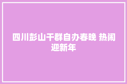 四川彭山干群自办春晚 热闹迎新年