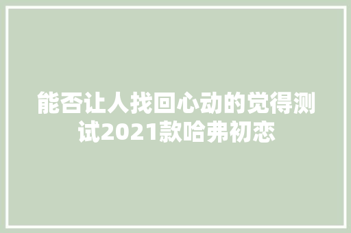 能否让人找回心动的觉得测试2021款哈弗初恋