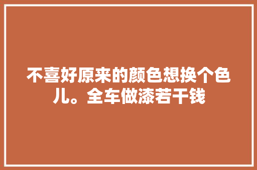 不喜好原来的颜色想换个色儿。全车做漆若干钱