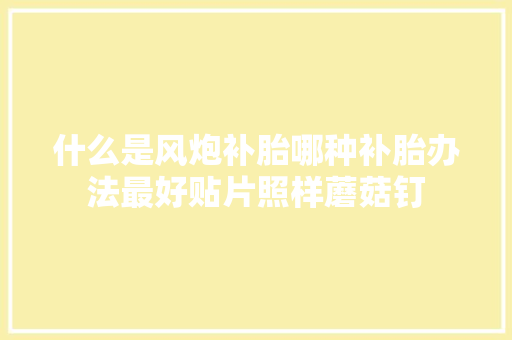 什么是风炮补胎哪种补胎办法最好贴片照样蘑菇钉