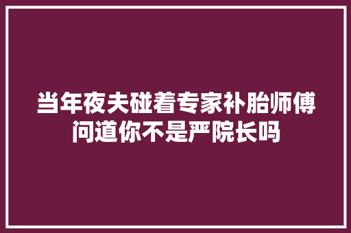 当年夜夫碰着专家补胎师傅问道你不是严院长吗