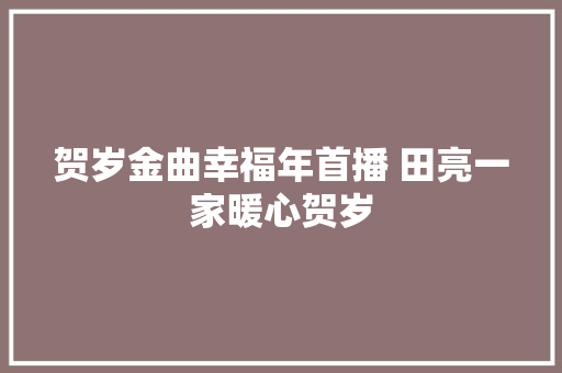 贺岁金曲幸福年首播 田亮一家暖心贺岁
