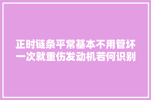 正时链条平常基本不用管坏一次就重伤发动机若何识别故障