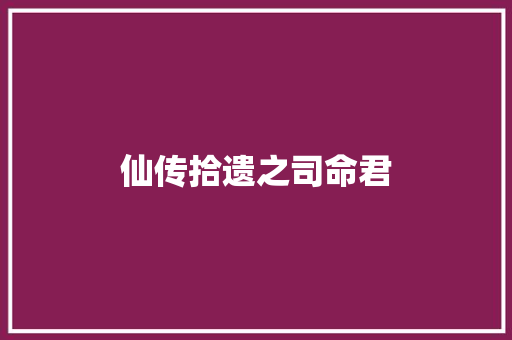仙传拾遗之司命君