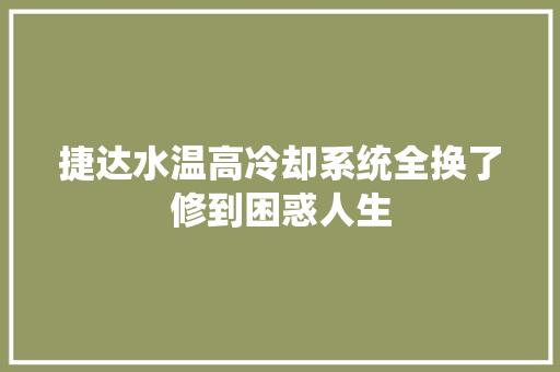 捷达水温高冷却系统全换了修到困惑人生