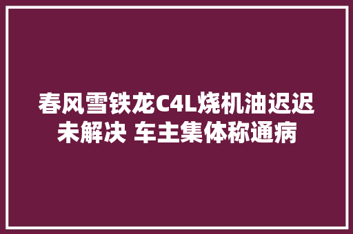 春风雪铁龙C4L烧机油迟迟未解决 车主集体称通病