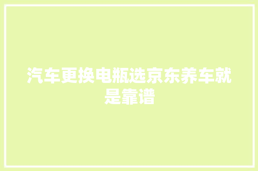 汽车更换电瓶选京东养车就是靠谱