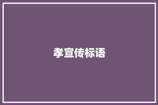 孝宣传标语