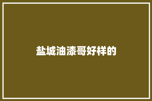 盐城油漆哥好样的