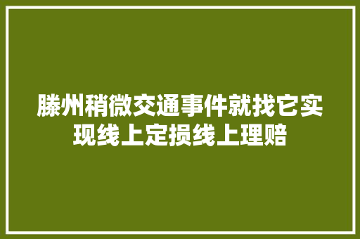 滕州稍微交通事件就找它实现线上定损线上理赔