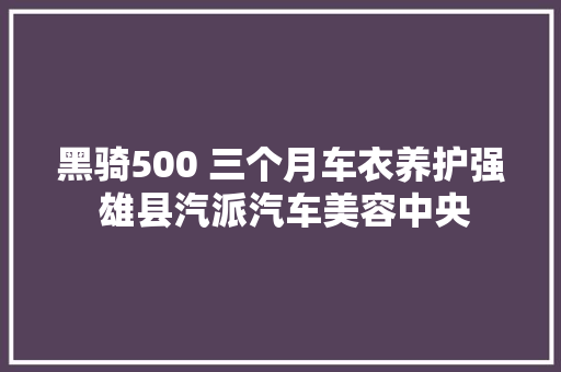 黑骑500 三个月车衣养护强 雄县汽派汽车美容中央 汽车知识