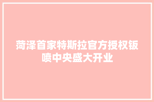 菏泽首家特斯拉官方授权钣喷中央盛大开业