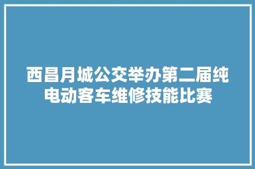 西昌月城公交举办第二届纯电动客车维修技能比赛