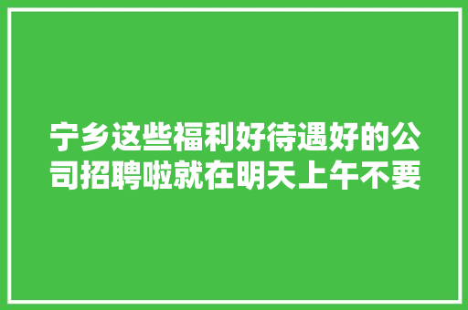 宁乡这些福利好待遇好的公司招聘啦就在明天上午不要错过哦