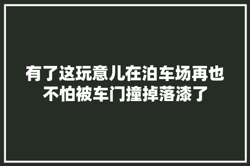 有了这玩意儿在泊车场再也不怕被车门撞掉落漆了