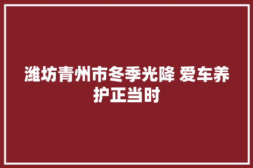 潍坊青州市冬季光降 爱车养护正当时