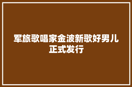 军旅歌唱家金波新歌好男儿正式发行