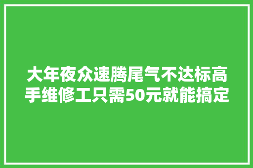 大年夜众速腾尾气不达标高手维修工只需50元就能搞定高手在平易近间