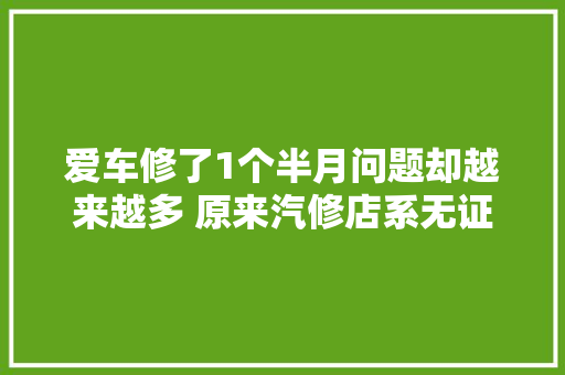 爱车修了1个半月问题却越来越多 原来汽修店系无证经营