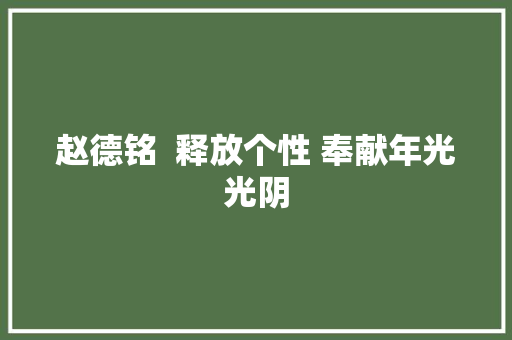 赵德铭  释放个性 奉献年光光阴