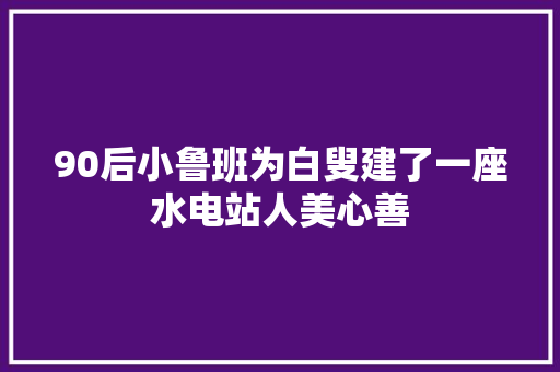 90后小鲁班为白叟建了一座水电站人美心善