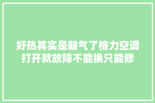 好热其实是朝气了格力空调打开就故障不能换只能修