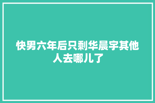 快男六年后只剩华晨宇其他人去哪儿了
