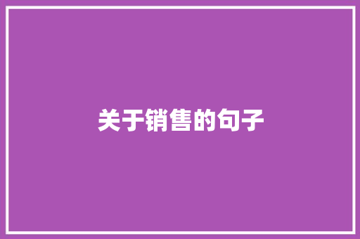 关于销售的句子