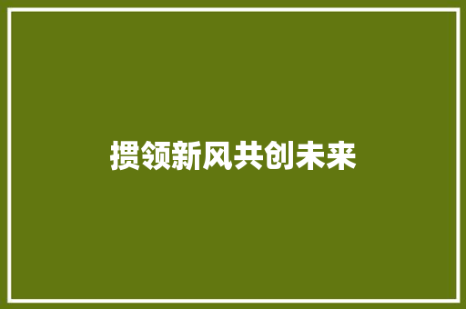 掼领新风共创未来