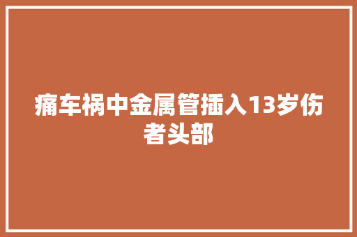 痛车祸中金属管插入13岁伤者头部