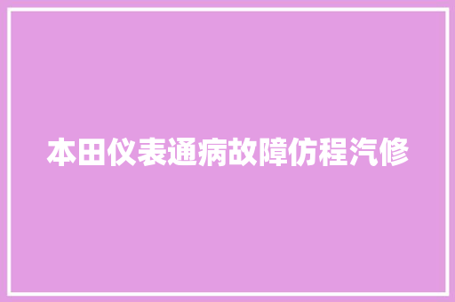 本田仪表通病故障仿程汽修