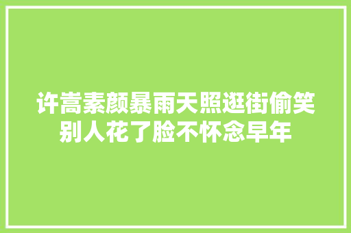 许嵩素颜暴雨天照逛街偷笑别人花了脸不怀念早年 休闲娱乐