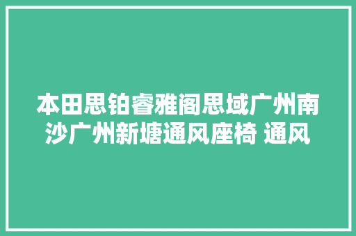 本田思铂睿雅阁思域广州南沙广州新塘通风座椅 通风进级锋程车改