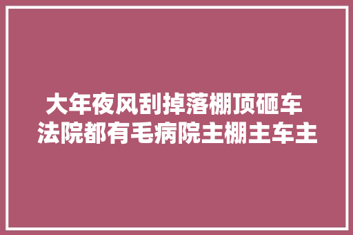 大年夜风刮掉落棚顶砸车 法院都有毛病院主棚主车主均担责