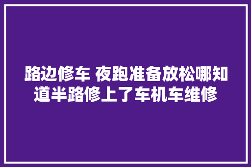 路边修车 夜跑准备放松哪知道半路修上了车机车维修