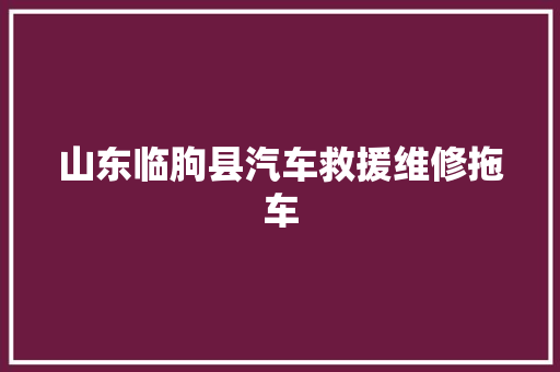 山东临朐县汽车救援维修拖车