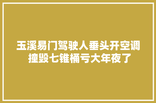 玉溪易门驾驶人垂头开空调 撞毁七锥桶亏大年夜了