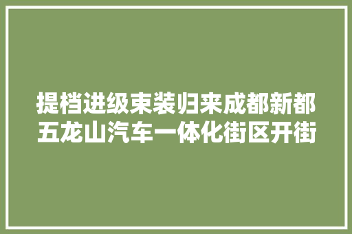 提档进级束装归来成都新都五龙山汽车一体化街区开街
