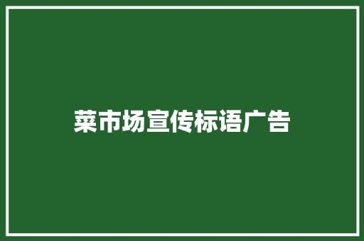 菜市场宣传标语广告