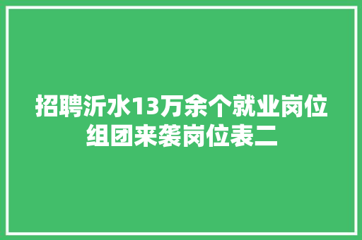 招聘沂水13万余个就业岗位组团来袭岗位表二