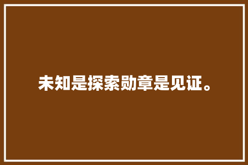 未知是探索勋章是见证。