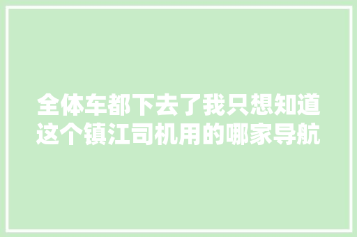 全体车都下去了我只想知道这个镇江司机用的哪家导航
