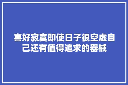 喜好寂寞即使日子很空虚自己还有值得追求的器械