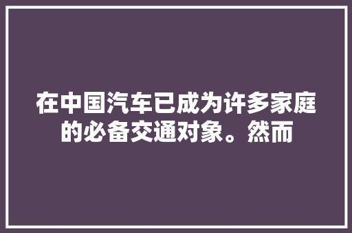 在中国汽车已成为许多家庭的必备交通对象。然而