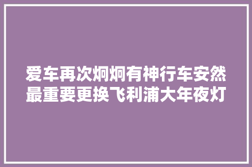 爱车再次炯炯有神行车安然最重要更换飞利浦大年夜灯记录