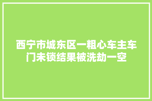 西宁市城东区一粗心车主车门未锁结果被洗劫一空