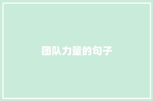 团队力量的句子