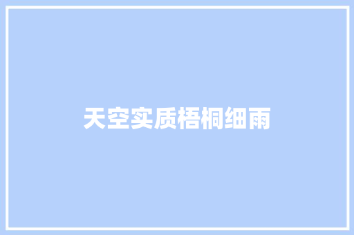 天空实质梧桐细雨